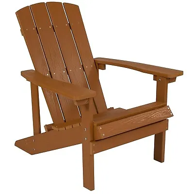 $302.93 • Buy Flash Furniture Charlestown All-Weather Poly Resin Wood Adirondack Chair In Teak