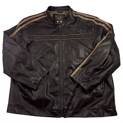 Arizona Jacket Mens 3XL Brown Moto Quilt Lined Full Zipper Wrist Zippers • $60