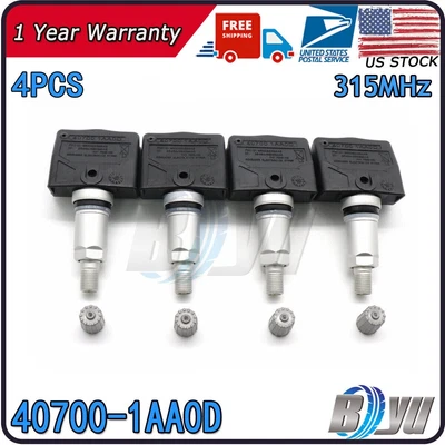 $62.36 • Buy TPMS Tire Pressure Sensor Set Of 4PCS For Nissan Altima Armada Cube 40700-1AA0D