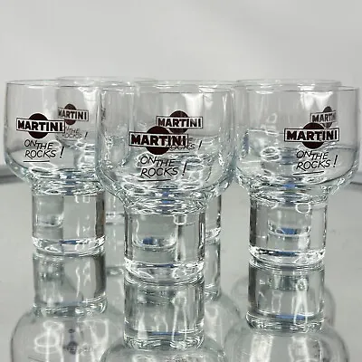 Vintage Cocktail Bar Set Of 6 Martini On The Rocks Glasses Breweriana Drinkware • $14.94