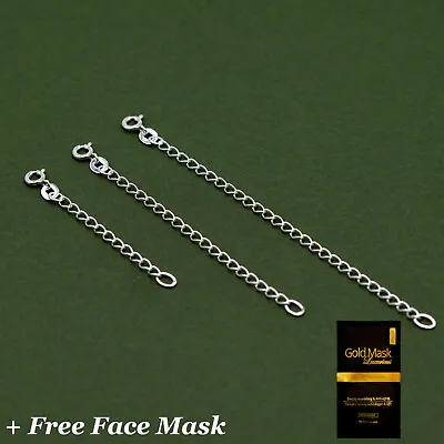 Sterling Silver Chain Extender Necklace-Bracelet Extension- Face Mask • £4