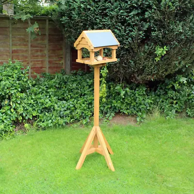 £36.99 • Buy Wooden Bird Feeding Station Table Free Standing Portable Traditional Bird House