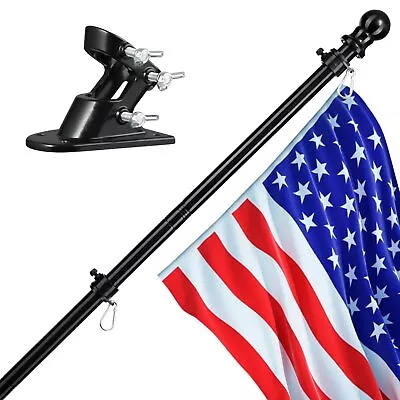 Flag Pole For House 5 FT Flagpole Kit American Flag With Pole And Bracket Sta • $18.09