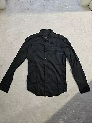 G-Star Raw Button Down Shirt Medium Black Designer Long Sleeve Gstar Casual  • $16.98