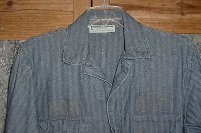 Vintage Myers & Son Mfg Herringbone Coveralls Madison Indiana USA 44L Work Wear • $62.10