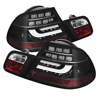 BMW 3-series 04-06 E46 2Dr Coupe Black LED Rear Tail Lights Set Strip Style Lamp • $278.45