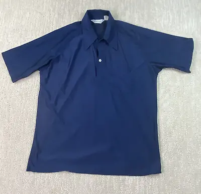 Lily Dache Polo Shirt Mens Large Navy Blue Short Sleeve • $12.50