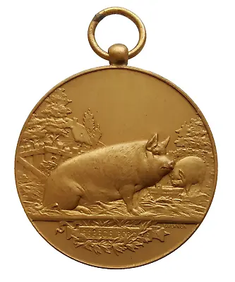 Gilt Medal - Pig Farm - Espèce Porchie By Vernon 51 Mm 58 Gr. • $14.40