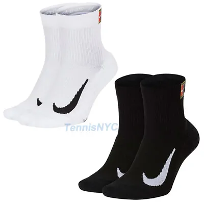 NIKE Court Multiplier Max Ankle Tennis Socks 2 Pairs Unisex CU1309 • $21.99