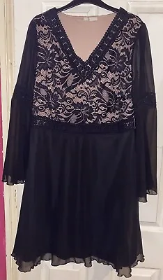 £15 • Buy Monsoon Black And Beige Dress Size Medium