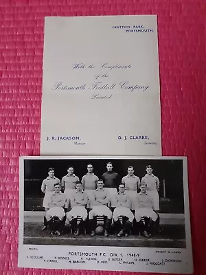 £55 • Buy 11 X Autographs Division One PORTSMOUTH FC 1948-9 Hand Signed Picture Postcard