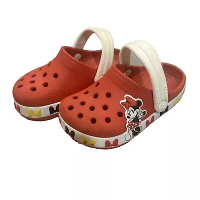 Crocs Minnie Mouse RED Comfort Beach/ Water Shoes Sz C 7 Girl Tiny Bows CUTE • $24.88