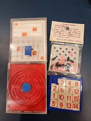  Vintage Hand Held Pocket Games  Maze Mini Pinball  Hong Kong 1970s  • $13.05
