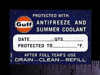 GULF Antifreeze & Summer Coolant Original Vintage 60's 70's Racing Decal/Sticker • $4.50