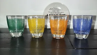 Vintage Shot Glasses X 4 And A Round Tuit Plate Pall Mall Ware • £6