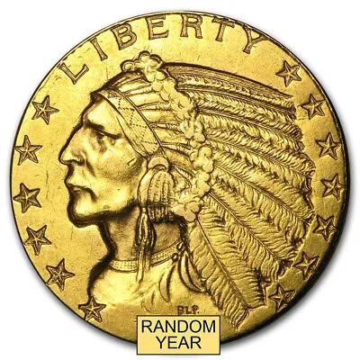 $5 Indian Gold Half Eagle (Cleaned) • $714.84