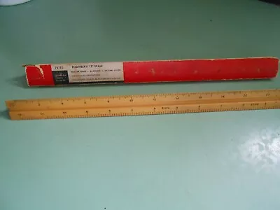 Vintage 12  POST No 7311D Triangular Drafting Architects Scale Ruler Wooden Rule • $7.99