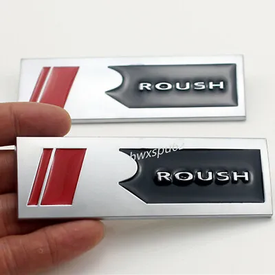 2x Long Bar R ROUSH Emblem Metal Side Fender Badge Stickers For Mustang FOCUS • $13.60
