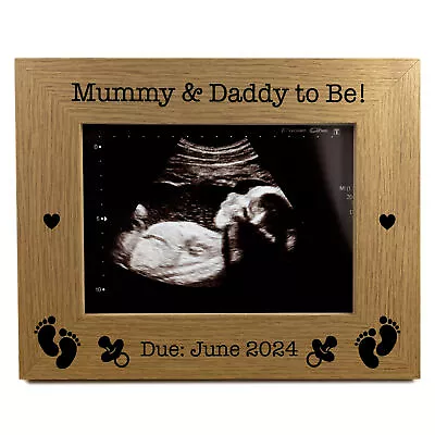 Personalised Mummy And Daddy To Be 7x5 Photo Frame Baby Scan Pregnancy Gifts • £7.99