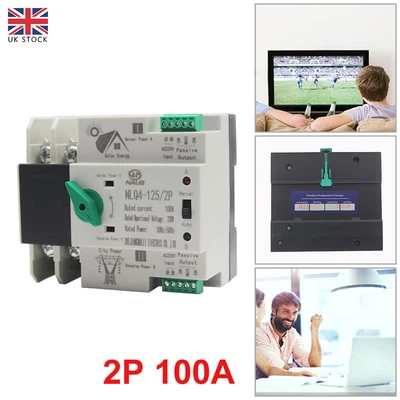 £27.42 • Buy 230V 2P100A Dual Power Automatic Transfer Switch Generator Changeover Switch UK