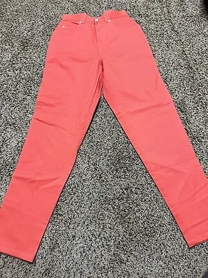 Memphis Jeans 10 Salmon Pink - Mom High Waist Tapered 100% Cotton Denim Vintage • $7.77