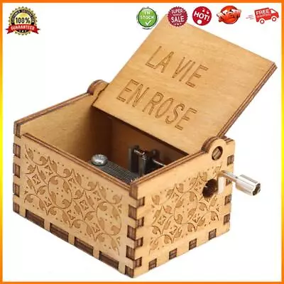 Wooden Musical Theme Box La Vie In Rose Music Box Novel For Husband Wife Family • £8.83