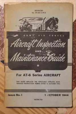 Orig 1944 Aaf North American At-6 Series Inspection & Maintenance Flight Manual • $49.99