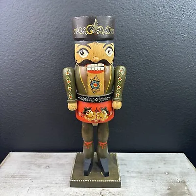 Antique Nutcracker German Hand Painted Handmade￼12.25” H 3.8” W Vintage • $159.99