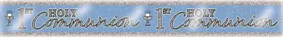 FIRST 1st HOLY COMMUNION BANNER - PARTY DECORATION - BLUE BOYS - FAST DISPATCH • £2.99