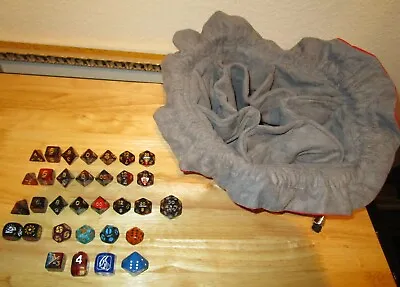 Dungeons And Dragons Dice Lot Of 32 DND Dice All New Dice Reb & Black • $20