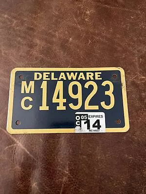 2014 Delaware MOTORCYCLE License Plate # 14923 MC Vintage 🏍️ Tag • $36.75