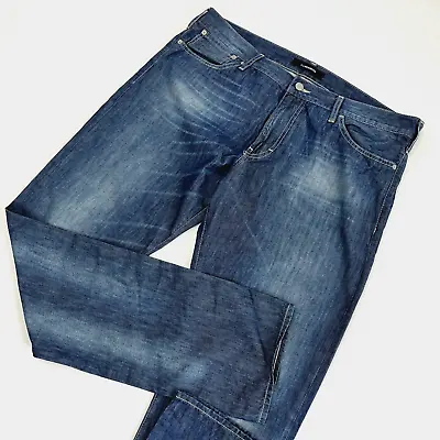 J. Lindeberg Blue Eddie Mens W38 L34 Jeans Straight Mid Rise Medium Wash • $31.99