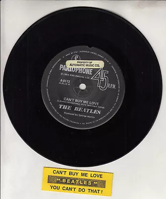 THE BEATLES  Can't Buy Me Love 7  45 Rpm Vinyl Record + Juke Box Title Strip • $29.99