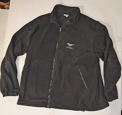 Vintage Ford Mustang Men's Black Full Zip Fleece Black XL Made In USA • $19.99