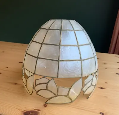 Vintage Capiz Shell Lamp Shade With Flower Shapes • £20