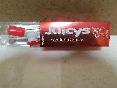 Juicys Vibe Comfort Earbuds Cherry Stereo Wired Headphones NEW • $7