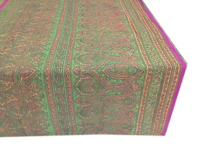 Om Vintage Indian Sari  Art Silk Green Floral Print Saree Fabric ZA11124 • $21.11