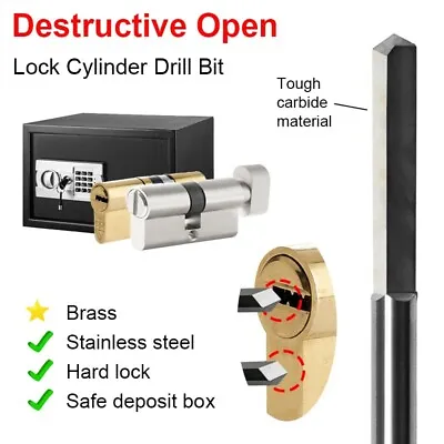 100mm Locksmith Drill Bit Carbide Lock Cylinder Destructive Opening • $22.90