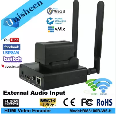  H.264 HDMI Video Encoder With EXT Audio Facebook Youtube  WIFI  Live Streaming  • $205