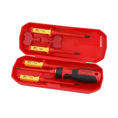 Vde Insulated Screwdriver Set 8pc Interchangeable Slotted Phillips 2 Box Keys • £10.99