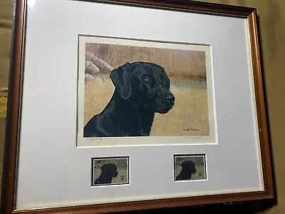 Charles Frace (1926 - 2005)  Hunting Dog   Print With Stamps-Hand Signed -Framed • $58