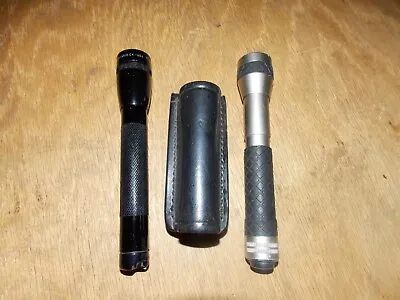 Mini-Maglite Flashlight W/Leather Holster PLUS Craftsman Mini Flashlight  5/24 • $27.25