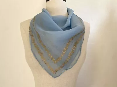 VERA NEUMANN VERASHEER Scarf Vintage 1960s Ladybug Blue Gold Designer Accessory • $10