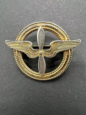 USAAF Prop & Wings Brooch Sterling Silver Pin Army Air Force Pilot Military • $30