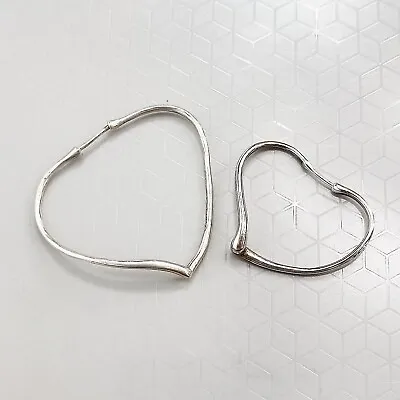 Tiffany & Co Elsa Peretti Open Heart Sterling Silver 925 Earrings  Weight 5.5g. • $399