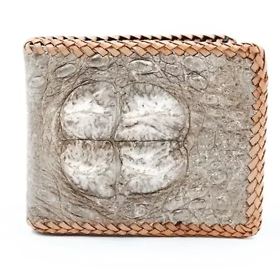 New White Malayan Real Crocodile Leather Skin Mens Bi-fold Wallet Handcrafted • $44.79