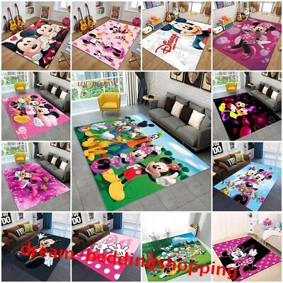 Mickey Minnie Mouse Bedroom Living Room Carpet Anti-Slip Rugs Doormat Floor Mats • £8.39