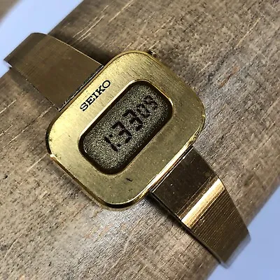 Vintage Seiko Gold Plated Digital Watch L221-5040 Womens New Battery 6 3/4  • $105.65