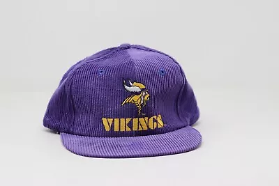 Vintage NFL Vikings Eastport Starter Purple Snapback Hat Cap Green Rare Corduroy • $40