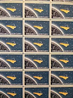 USPS 4 Cent Full Sheet Of 50 Postage Stamps Project Mercury US Man In Space • $9.99